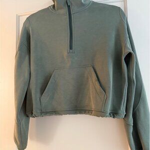 Lululemon Athletica Brushed Softstreme Half Zip Rainforest Green size 4